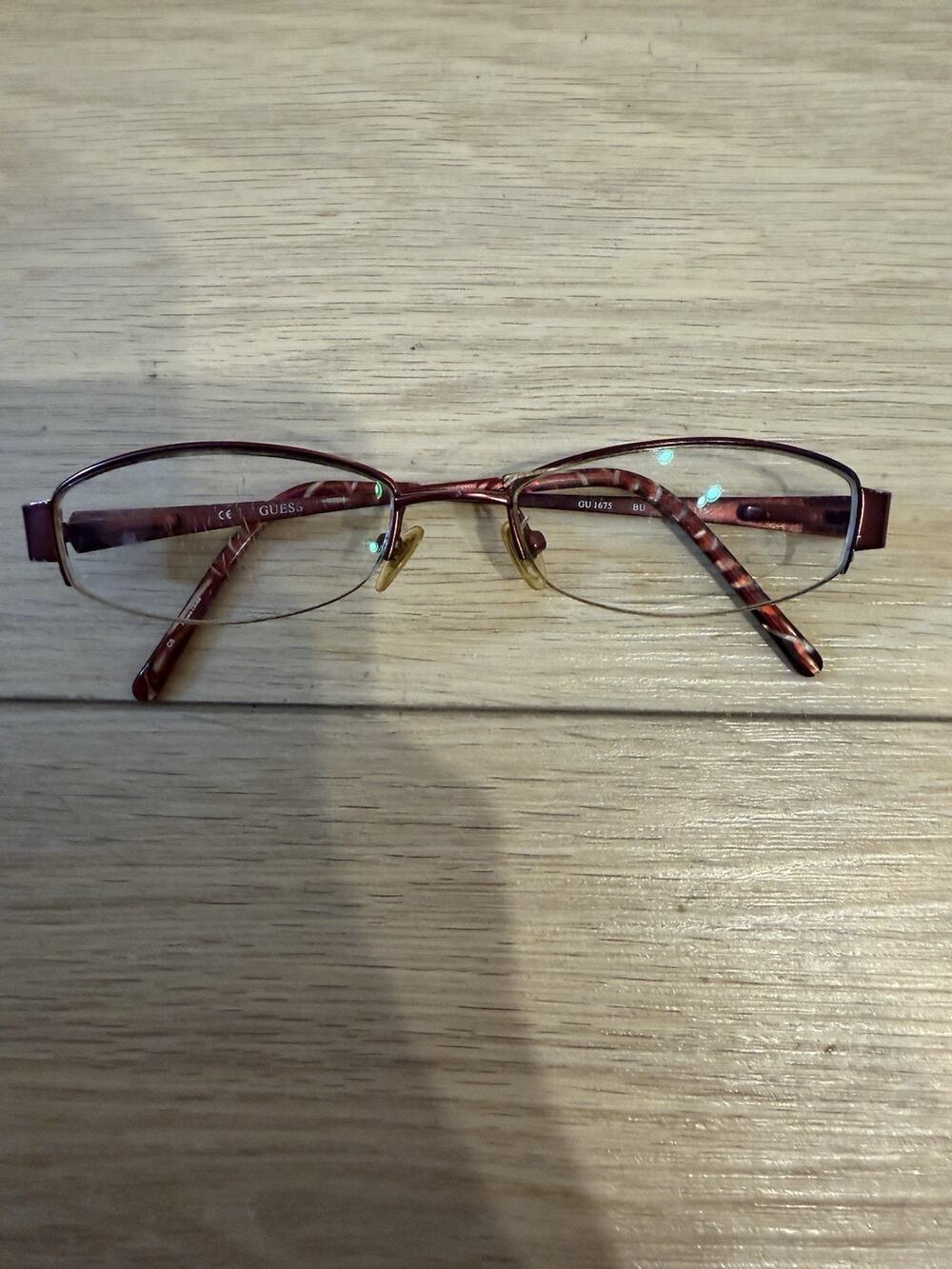 GUESS GU 1675 BU BURGUNDY AUTHENTIC EYEGLASSES FRAMES ONLY 50-17-135